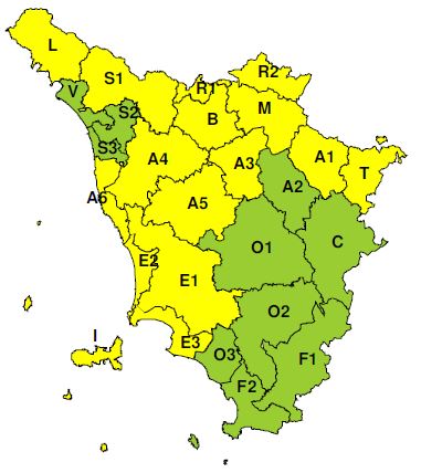 Zone di allerta Regione Toscana