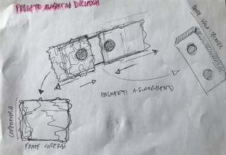 Foto in bianco e nero progetto grafico in corso