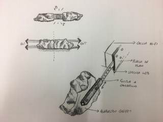 Foto in bianco e nero progetto grafico in corso d\'opera