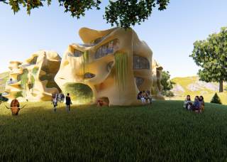 Foto a colori rendering Villaggio Buthan