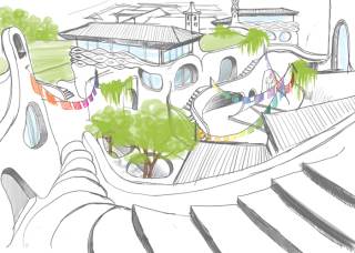 Foto a colori concept art Villaggio Buthan